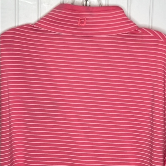 FootJoy Pink and White Quarter-Zip Sweatshirt - Picture 10 of 12